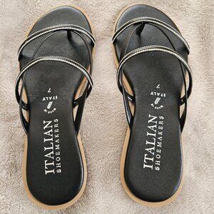 Size 7 Black Italian Shoemakers Liesel Sandal